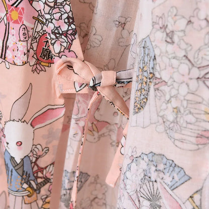 Ladies Cotton Kimono Bathrobe Loose Homewear Pajamas Robes for Women Multi Colors Printed Cardigan Sleep Wear Womens Robe