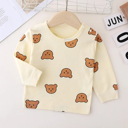 0-3Y Baby Pajama Suit Toddler Boys Sleep Wear Infant Girls Pyjama Cartoon Print Night Wear