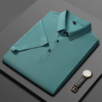 Polo Shirt Men Summer New High Quality Mens Short-Sleeved Polo Shirt Ice Silk Men's Business Casual Polo Shirt Size M-5XL 8888