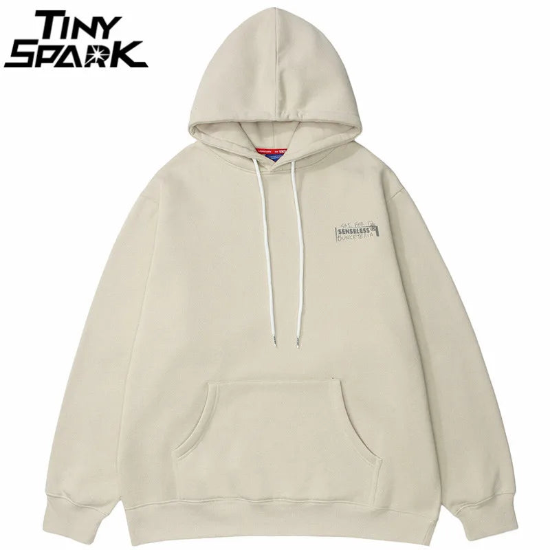 Hip Hop Hoodie Streetwear Sweatshirt 2025 Men Bear Letter Print Harajuku Hoodie Autumn Cotton Fleece Hooded Pullover Sweat Shirt