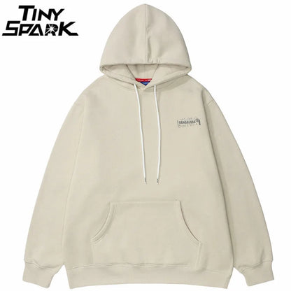 Hip Hop Hoodie Streetwear Sweatshirt 2025 Men Bear Letter Print Harajuku Hoodie Autumn Cotton Fleece Hooded Pullover Sweat Shirt