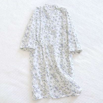 Ladies Cotton Kimono Bathrobe Loose Homewear Pajamas Robes for Women Multi Colors Printed Cardigan Sleep Wear Womens Robe