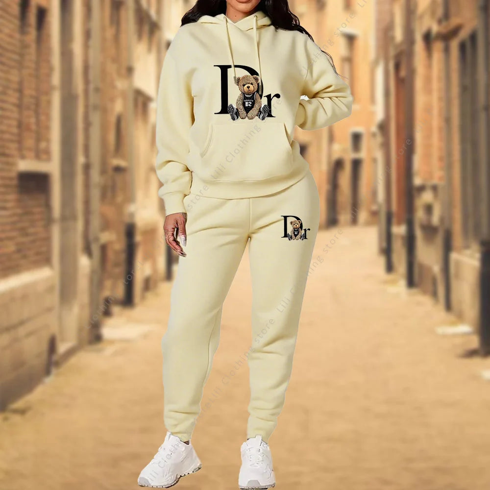 Women's TrackSuit Aesthetic Designer Clothes High quality Hoodies Sweatshirts Sweatpants 2 Piece Suit Sportwear Woman Pants Sets