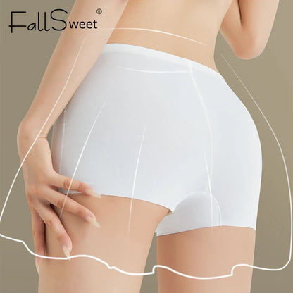 FallSweet 5PCS Women’s Seamless Boyshort Panties Comfortable Breathable Silk Satin Underwear for Woman Boxer Sports & Daily Wear