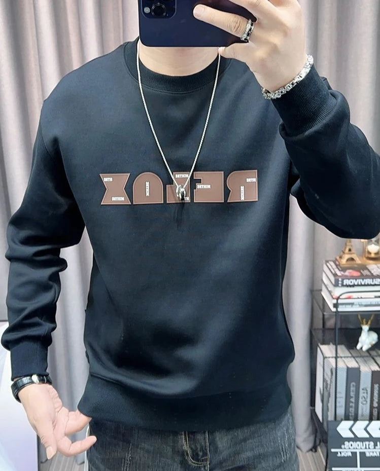 Man Pullover Green Graphic Cotton Printing Sweatshirts for Men New in Welcome Deal Streetwear Sweat Shirt Korean Style S Overfit