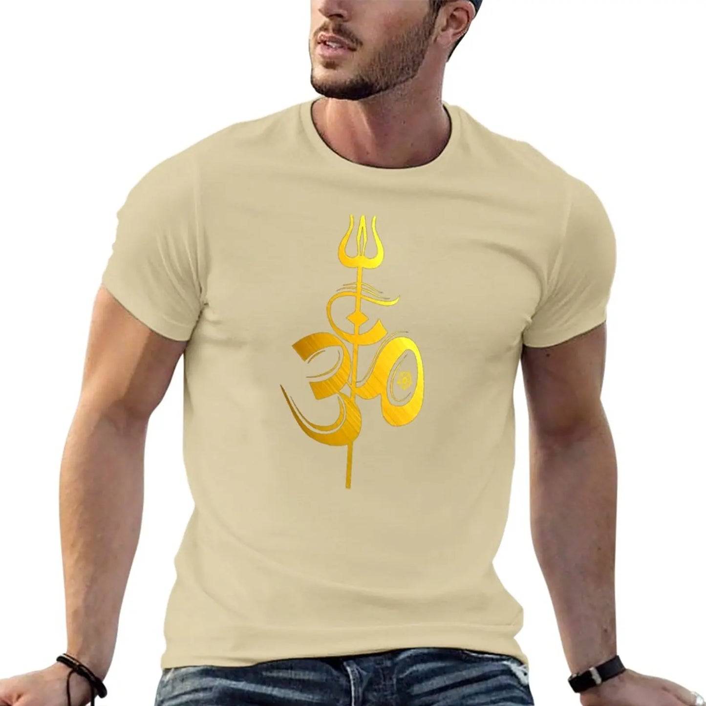 OM Lord Shiva Divine Spear Trident Trishul T Shirt T-Shirt sweat shirt mens graphic t-shirts anime