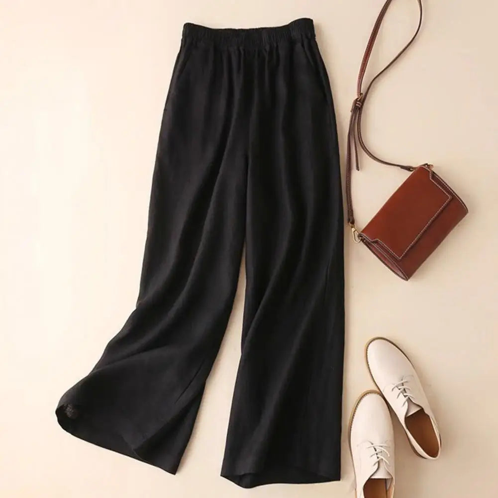 Woman Pants Lightweight Soft Fabric Women Summer Solid Color Casual Straight Long Pants Bottoming Casual Pants Workwear