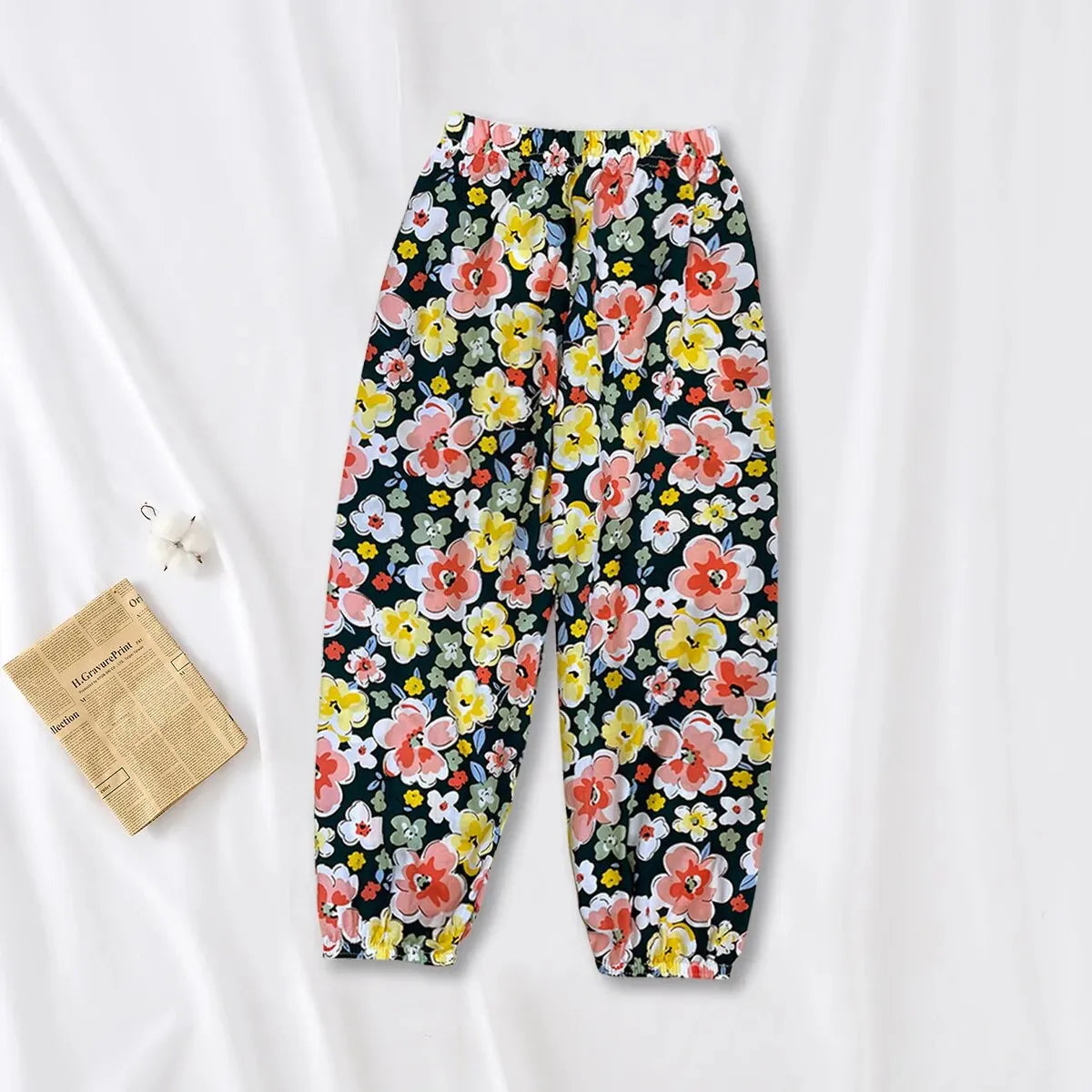 Women Casual Loose Cozy Pants Elastic Pants Feet Harem Pants Sweatpants Pants Summer Beach Pants Elastic Waistband