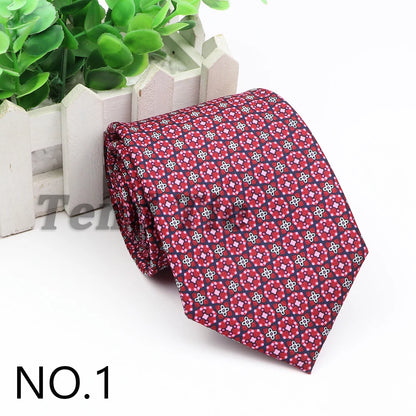 New Fashion Mens Tie Formal Striped Floral Designer Jacquard Wedding Necktie Soft Classic Neckwear Official Gravata For Man Wear