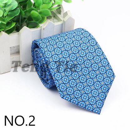 New Fashion Mens Tie Formal Striped Floral Designer Jacquard Wedding Necktie Soft Classic Neckwear Official Gravata For Man Wear