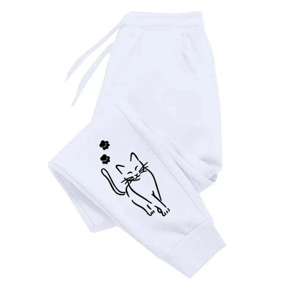 Hot Sales Womens Sweatpants Cat Printing Fashion Street Sports Pants Fitness Jogger Trousers Daily Casual Running Woman Pants