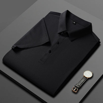 Polo Shirt Men Summer New High Quality Mens Short-Sleeved Polo Shirt Ice Silk Men's Business Casual Polo Shirt Size M-5XL 8888