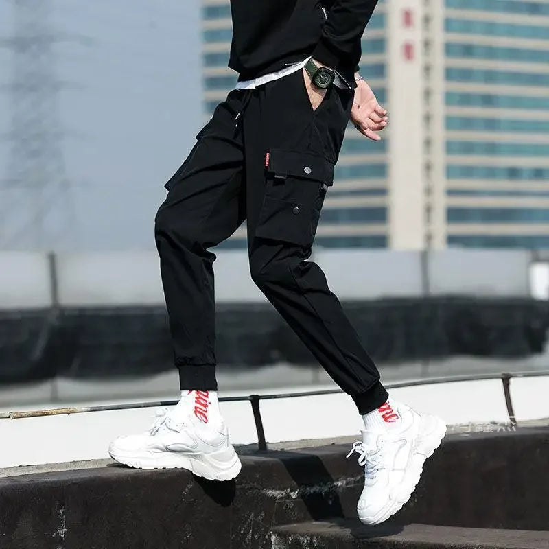 2026 new men's casual sports pants, sports pants, men's jogging pants, work pants, lantern pants, long pants, multi pocket sport