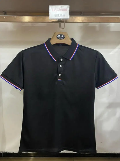 Summer Polo Shirt With Custom Print Embroidery Logo Mens Short Sleeve Casual Cotton Polo Shirt Business Spring Lapel Polo Shirt
