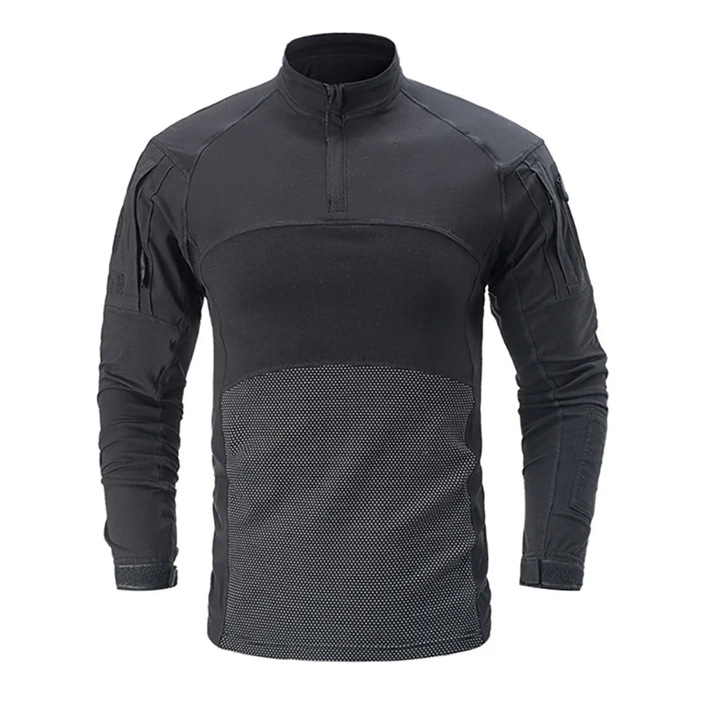 Tactical Shirt Combat Shirt Men Clothing Military Elasticity Man Shirt Camo T Shirt Multicam Army Long Shirt Hunting Clothes