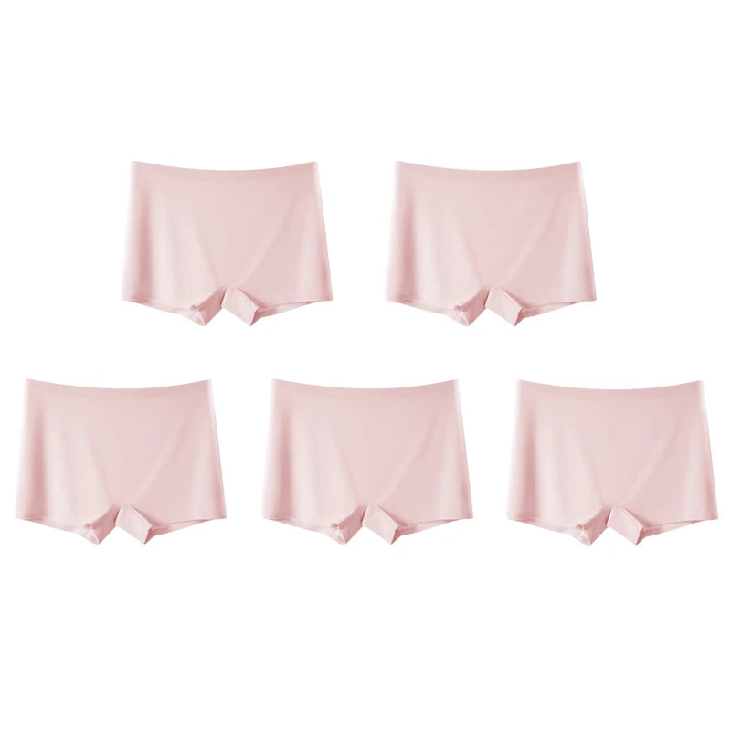 FallSweet 5PCS Women’s Seamless Boyshort Panties Comfortable Breathable Silk Satin Underwear for Woman Boxer Sports & Daily Wear