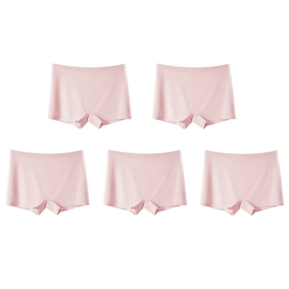 FallSweet 5PCS Women’s Seamless Boyshort Panties Comfortable Breathable Silk Satin Underwear for Woman Boxer Sports & Daily Wear