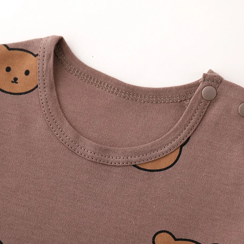 0-3Y Baby Pajama Suit Toddler Boys Sleep Wear Infant Girls Pyjama Cartoon Print Night Wear