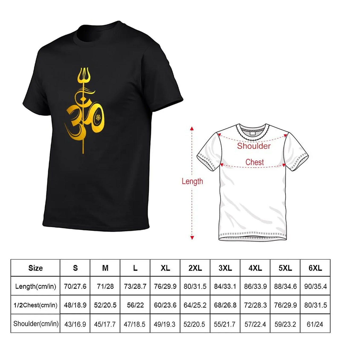 OM Lord Shiva Divine Spear Trident Trishul T Shirt T-Shirt sweat shirt mens graphic t-shirts anime