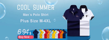 Polo Shirt men Summer New Mens Short Sleeve Polo Shirt mens Embroidered Top Clothes Men's Business Casual Polo Shirt M-4XL 1732