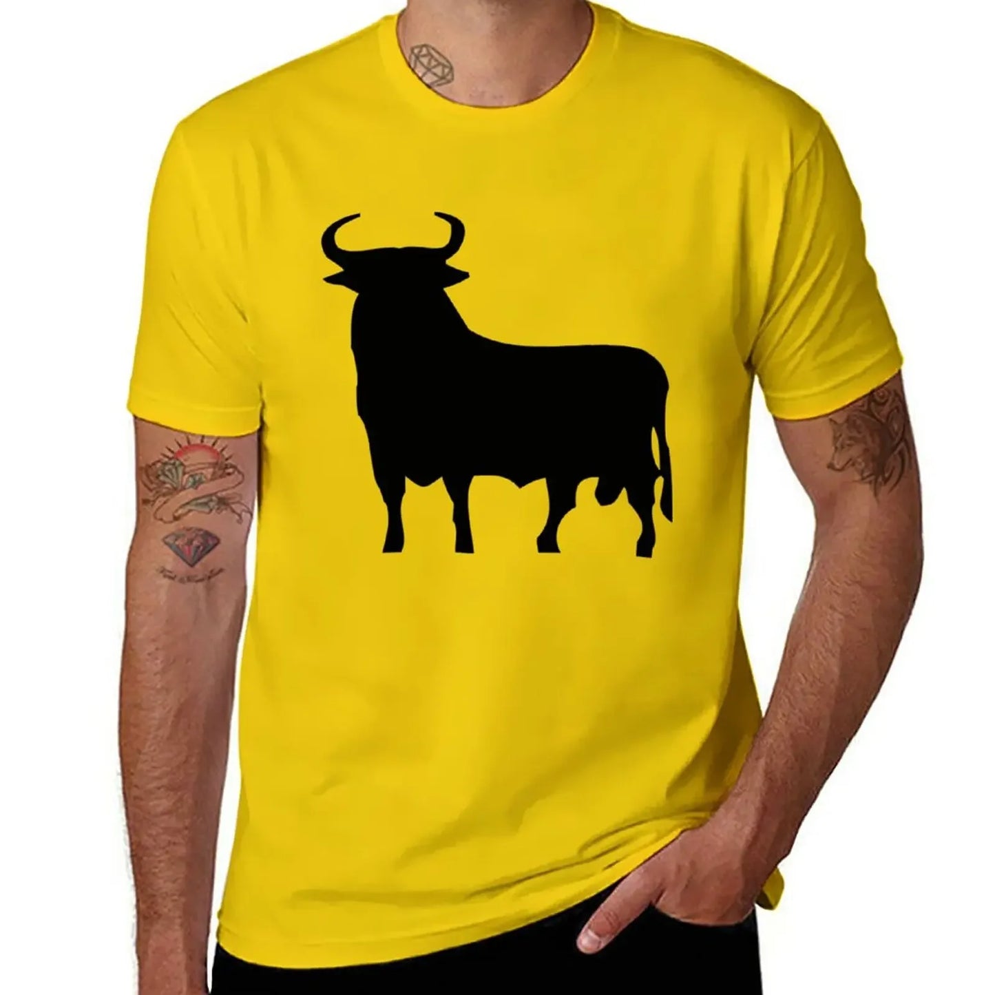 hippie clothes man clothes sweat shirt summer clothes Men's t-shirts New Spanish Bull T-Shirt