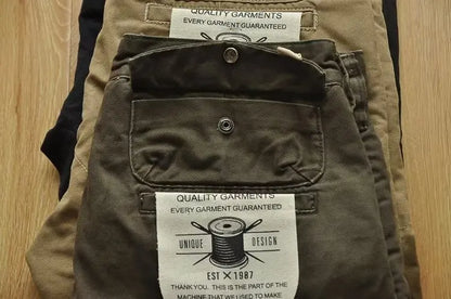 New Mens New Cargo Pants American Retro Heavy-duty Workwear Pants Man Wear-resistant Loose Straight Leg Pants Casual Trousers