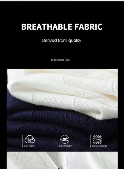 CHCH Men's Polo Shirt Summer Ribbed Knitted Breathable Cool Texture Polo Shirt