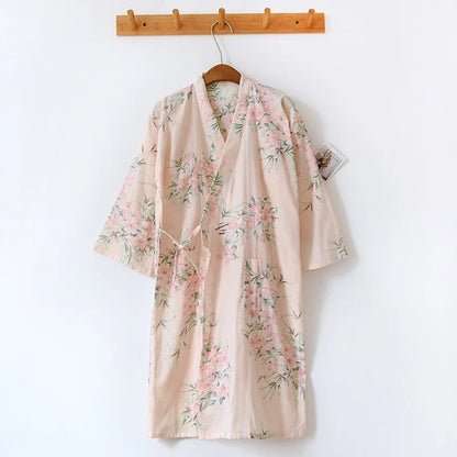 Ladies Cotton Kimono Bathrobe Loose Homewear Pajamas Robes for Women Multi Colors Printed Cardigan Sleep Wear Womens Robe