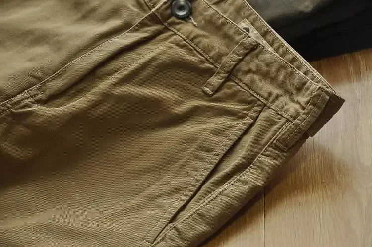New Mens New Cargo Pants American Retro Heavy-duty Workwear Pants Man Wear-resistant Loose Straight Leg Pants Casual Trousers