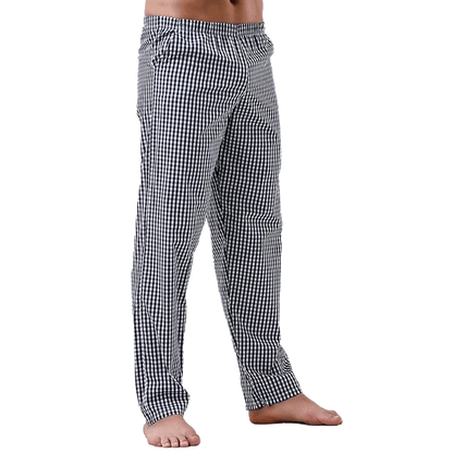 Pajama Pants Men's Pants Pure Cotton Home Pants Thin Summer Loose Plaid Cotton Home Pants Spring & Fall Air-Conditioned Pants