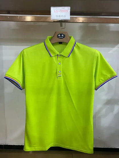 Summer Polo Shirt With Custom Print Embroidery Logo Mens Short Sleeve Casual Cotton Polo Shirt Business Spring Lapel Polo Shirt