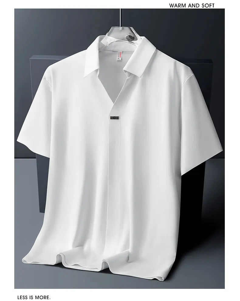 Polo Shirt Men M-6XL 7XL 8XL Summer New High Quality Mens Short-Sleeved Polo Shirt Ice Silk Men's Business Casual Polo Shirt 561