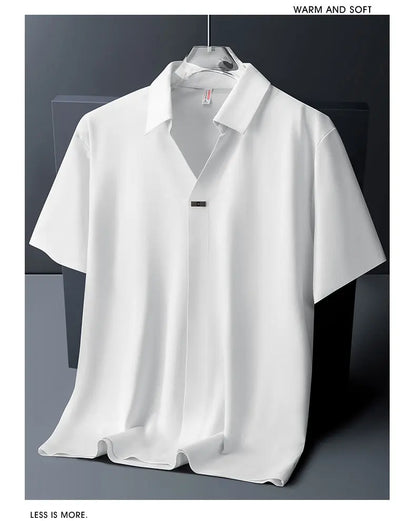 Polo Shirt Men M-6XL 7XL 8XL Summer New High Quality Mens Short-Sleeved Polo Shirt Ice Silk Men's Business Casual Polo Shirt 561