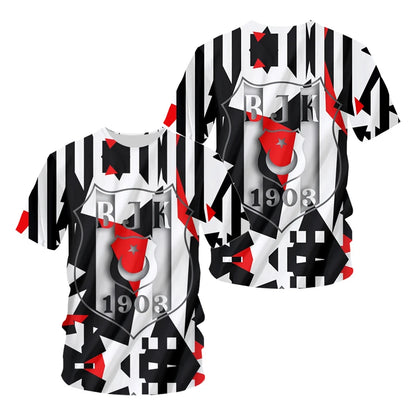 2024 Summer short sleeve men's T-shirt Türkiye Istanbul football T-shirt 3D printing Y2k T-shirt loose sports T-shirt Tops