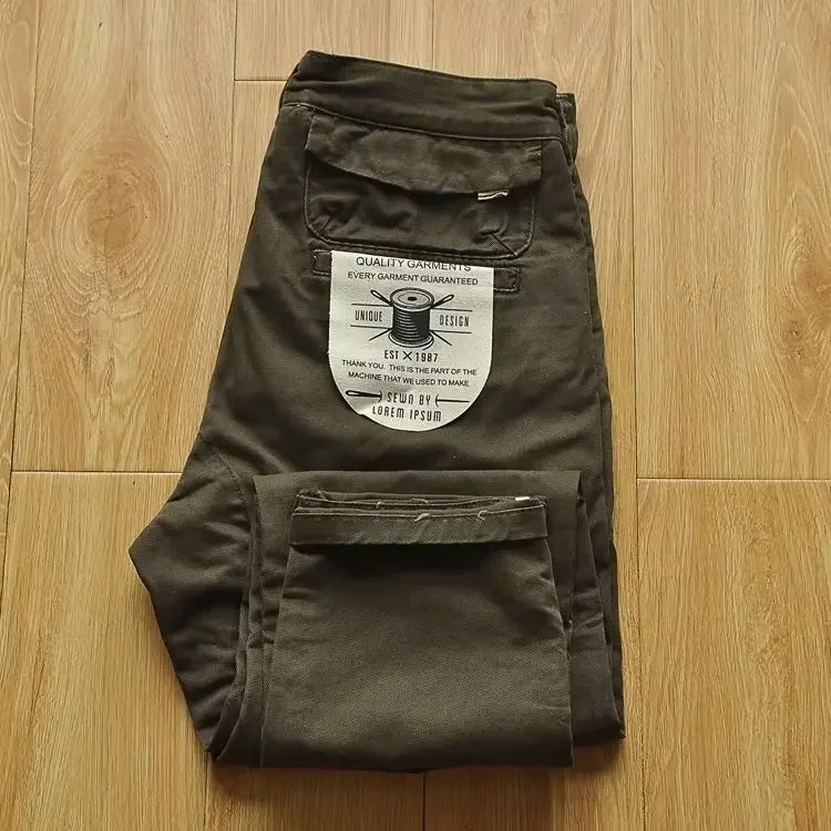 New Mens New Cargo Pants American Retro Heavy-duty Workwear Pants Man Wear-resistant Loose Straight Leg Pants Casual Trousers