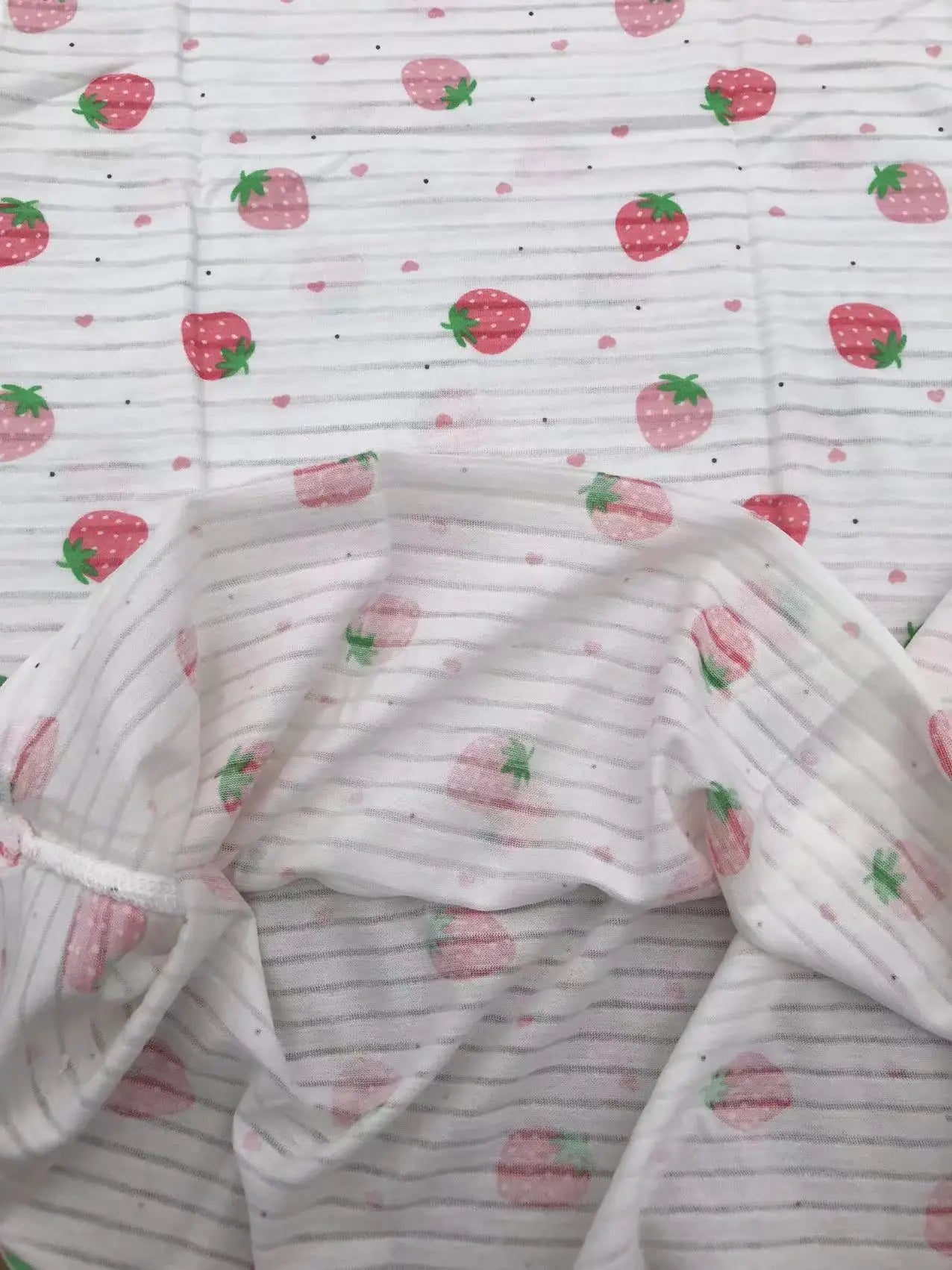 Girl Strawberry Prints Nightgown Dress Cotton Soft Breathable Kids Sleep Wear Quality Home Wear Size 110-170