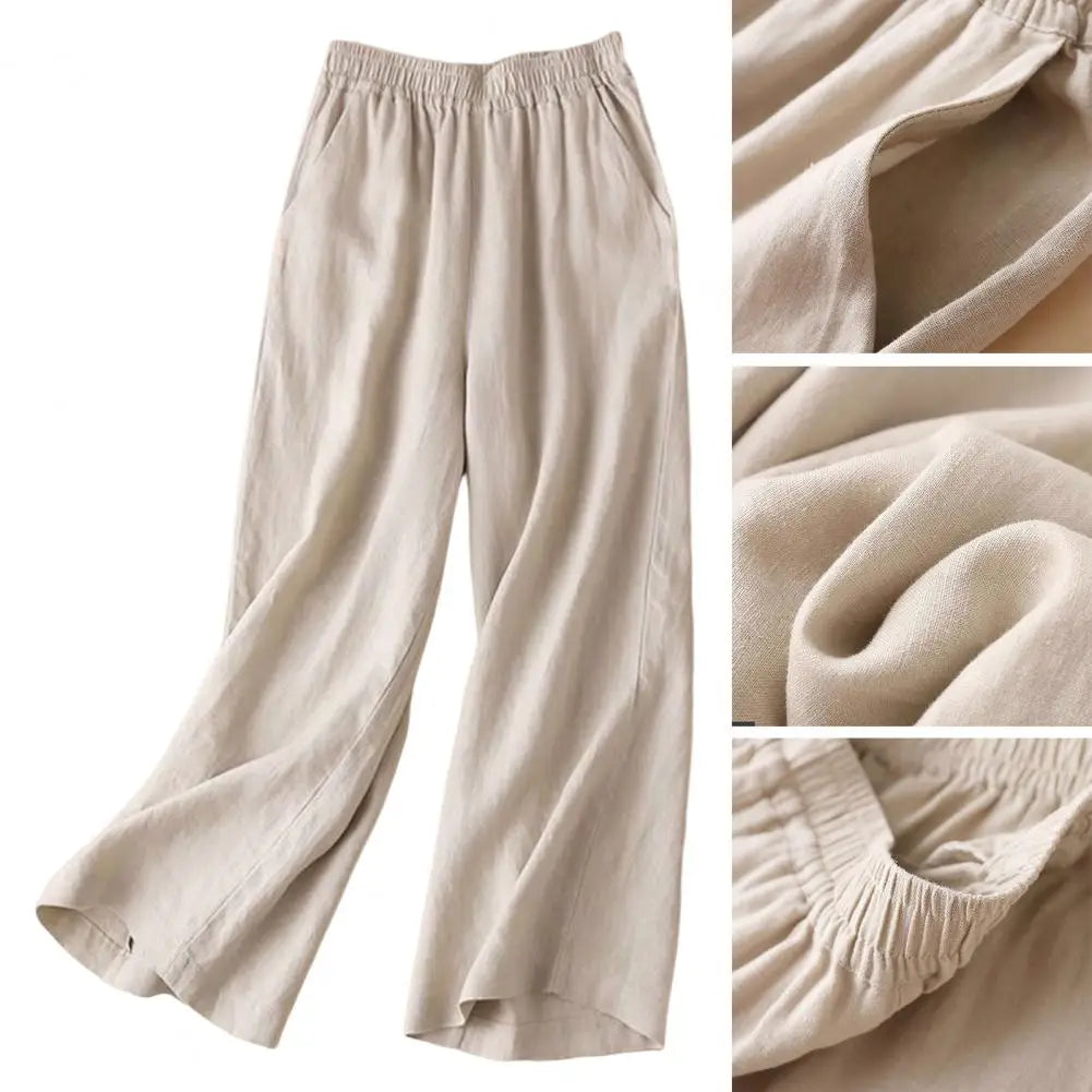 Woman Pants Lightweight Soft Fabric Women Summer Solid Color Casual Straight Long Pants Bottoming Casual Pants Workwear