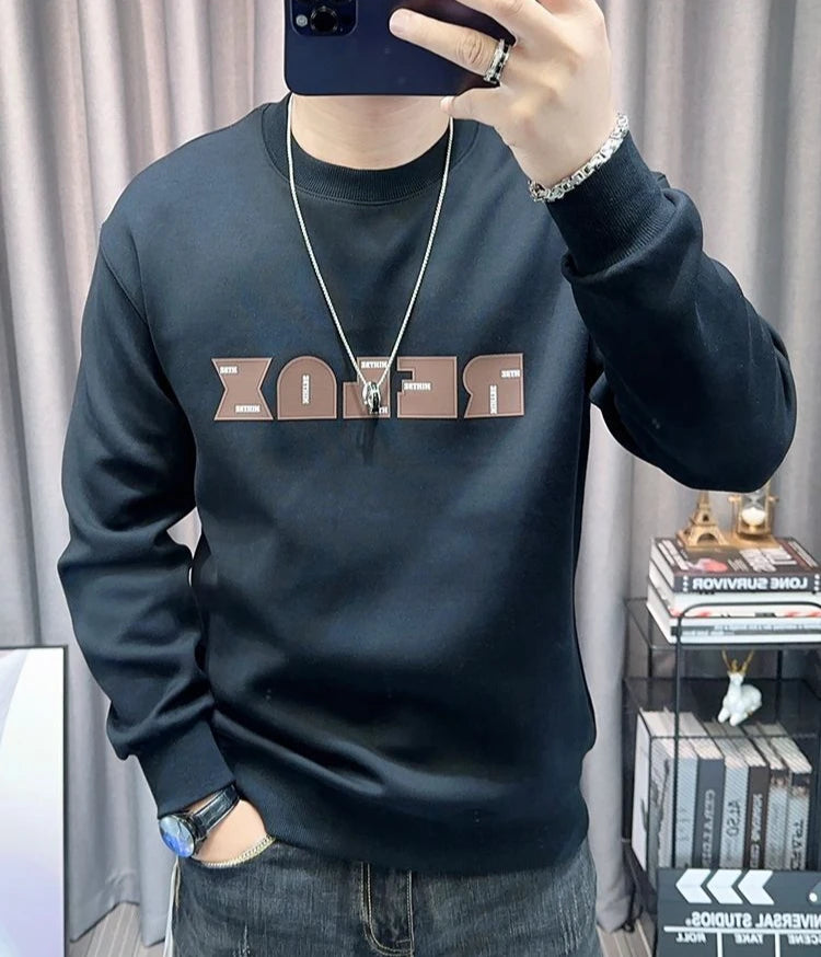 Man Pullover Green Graphic Cotton Printing Sweatshirts for Men New in Welcome Deal Streetwear Sweat Shirt Korean Style S Overfit