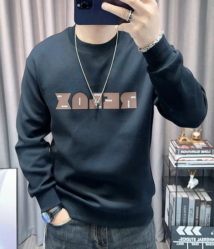 Man Pullover Green Graphic Cotton Printing Sweatshirts for Men New in Welcome Deal Streetwear Sweat Shirt Korean Style S Overfit