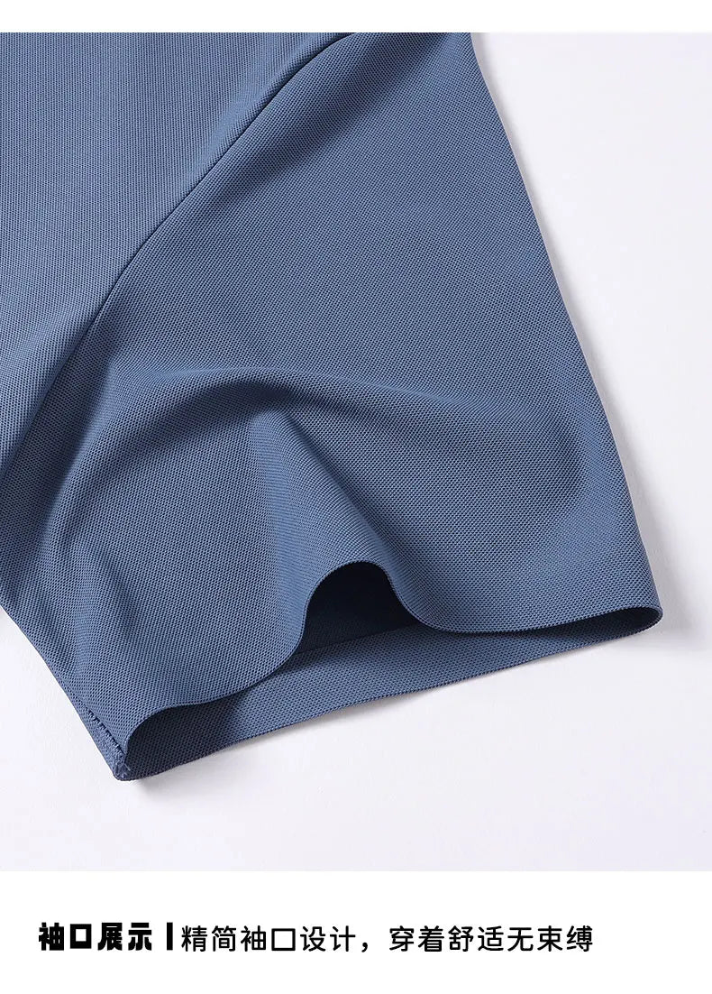 Polo Shirt Men Summer New High Quality Mens Short-Sleeved Polo Shirt Ice Silk Men's Business Casual Polo Shirt Size M-5XL 8888