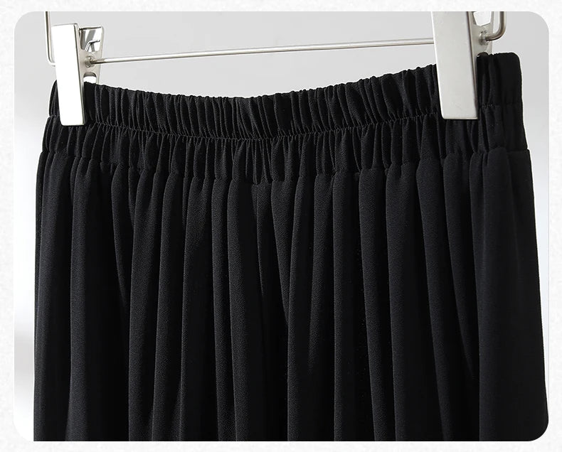 ZUZK Summer Ruffles Chiffion Pants Elastic Waist White Pants Women Fashion Lady Dance Pants baggy pants Wide Leg Pants