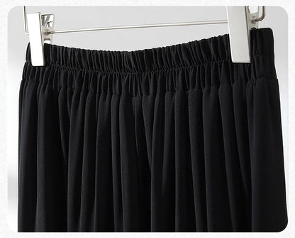 ZUZK Summer Ruffles Chiffion Pants Elastic Waist White Pants Women Fashion Lady Dance Pants baggy pants Wide Leg Pants