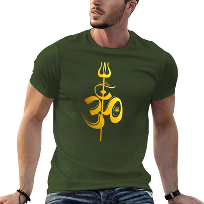OM Lord Shiva Divine Spear Trident Trishul T Shirt T-Shirt sweat shirt mens graphic t-shirts anime