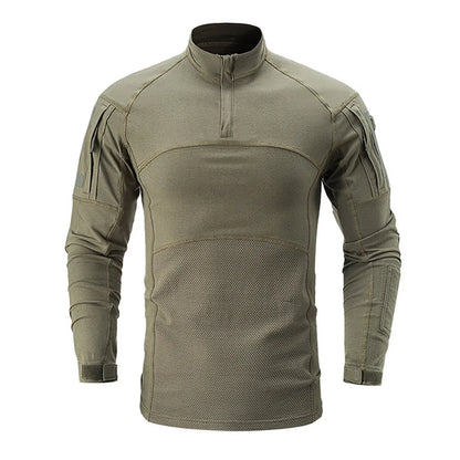Tactical Shirt Combat Shirt Men Clothing Military Elasticity Man Shirt Camo T Shirt Multicam Army Long Shirt Hunting Clothes