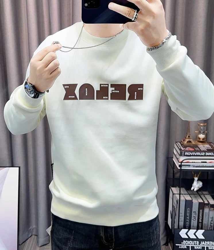 Man Pullover Green Graphic Cotton Printing Sweatshirts for Men New in Welcome Deal Streetwear Sweat Shirt Korean Style S Overfit