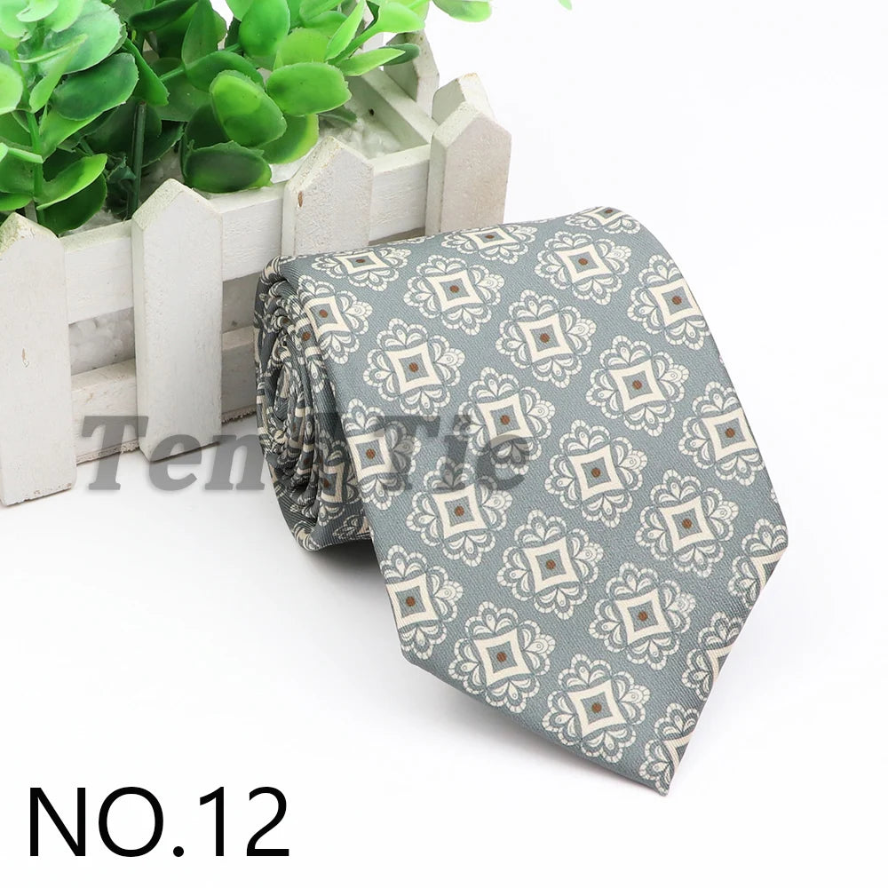 New Fashion Mens Tie Formal Striped Floral Designer Jacquard Wedding Necktie Soft Classic Neckwear Official Gravata For Man Wear