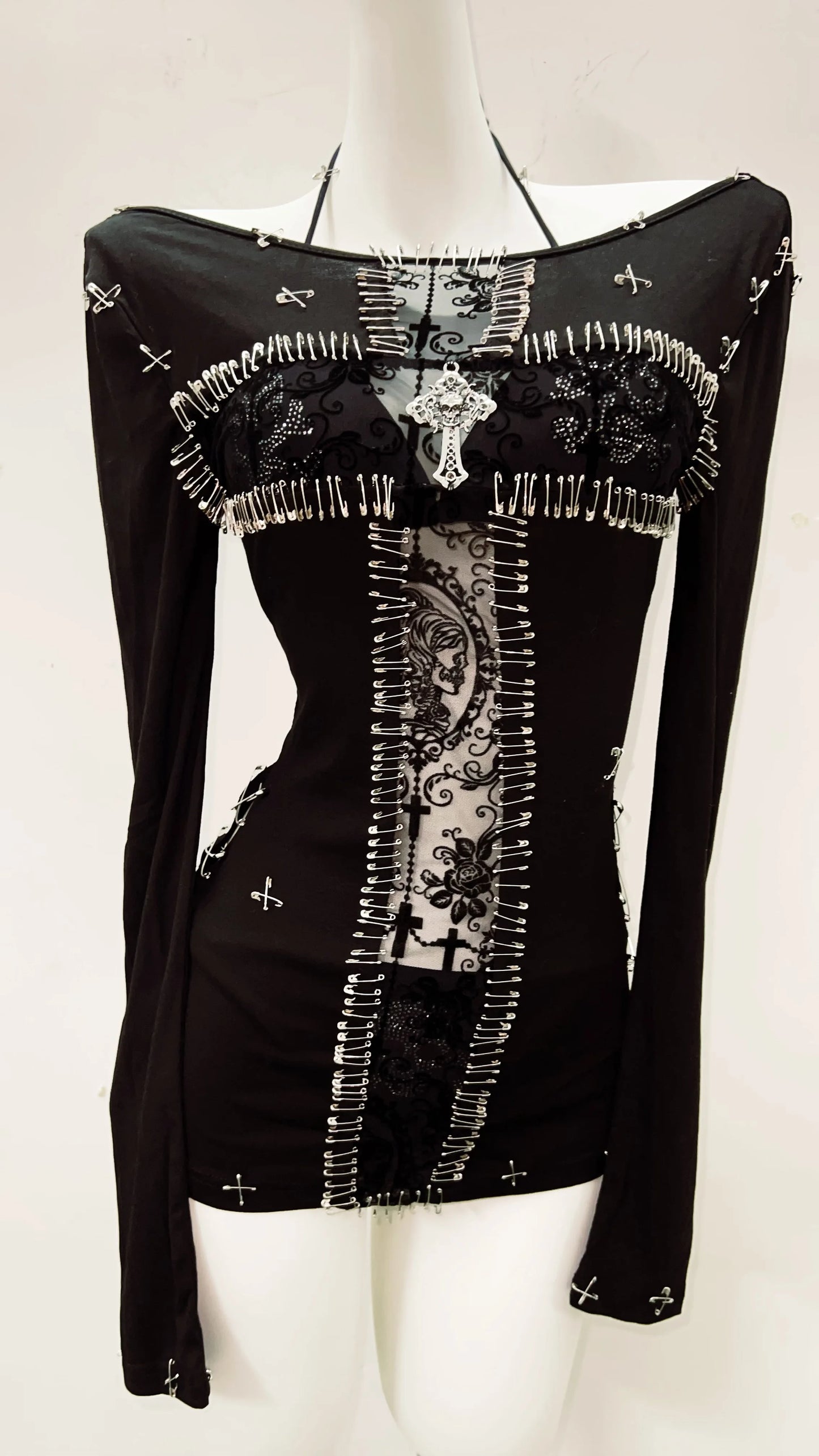 y2k fashion y2k clothes y2k crop top gothic clothes vintage shirt y2k shirt Gothic shirt Punk shirt Harajuku shirt Cross shirt