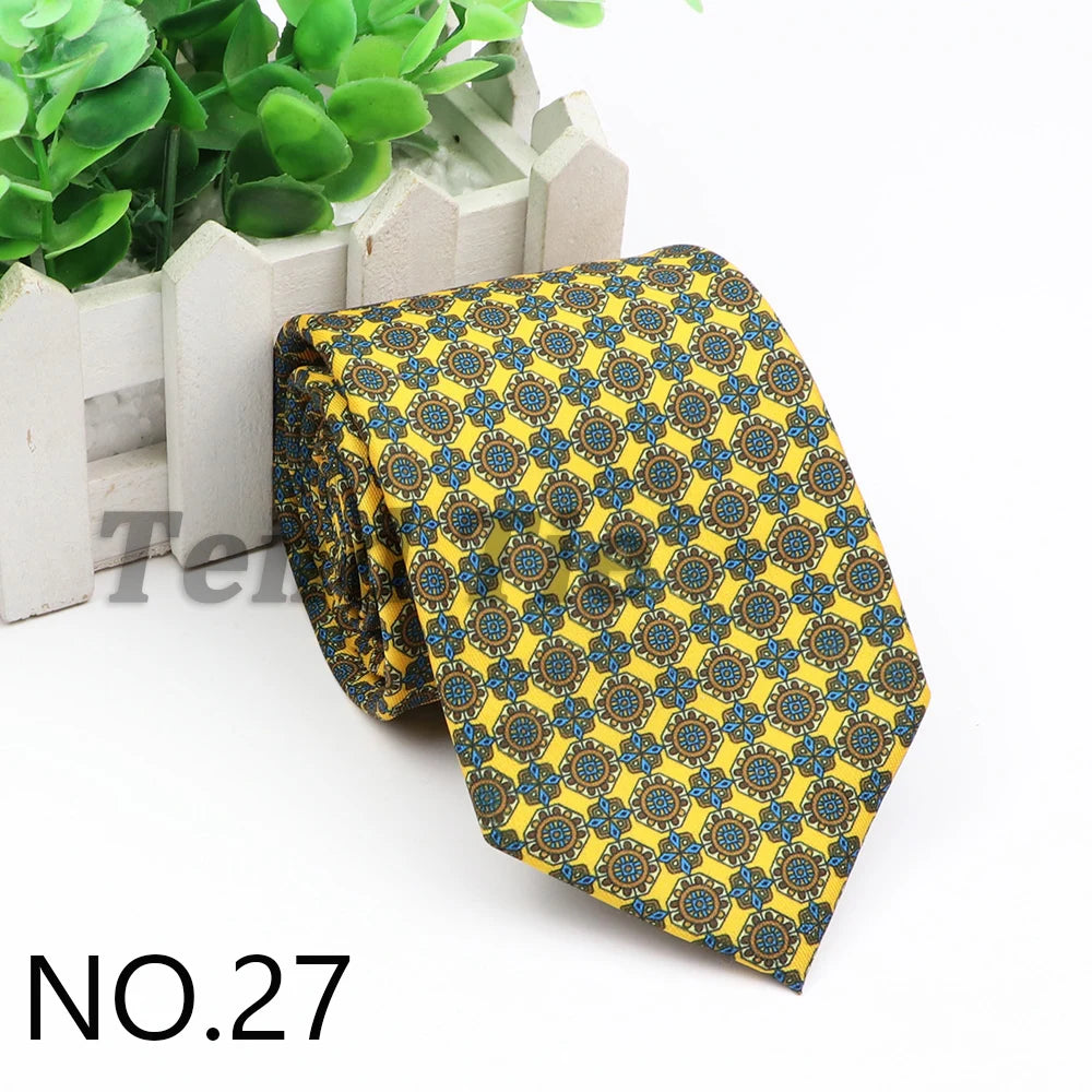 New Fashion Mens Tie Formal Striped Floral Designer Jacquard Wedding Necktie Soft Classic Neckwear Official Gravata For Man Wear