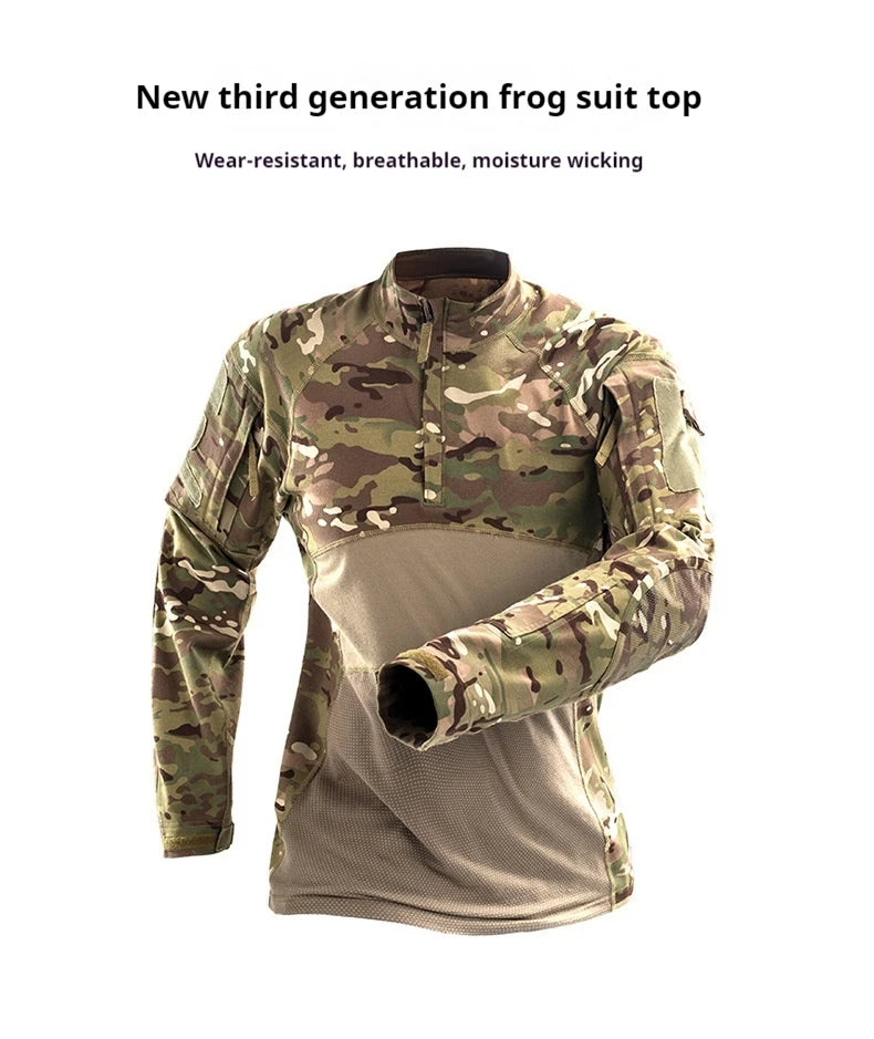 Tactical Shirt Combat Shirt Men Clothing Military Elasticity Man Shirt Camo T Shirt Multicam Army Long Shirt Hunting Clothes