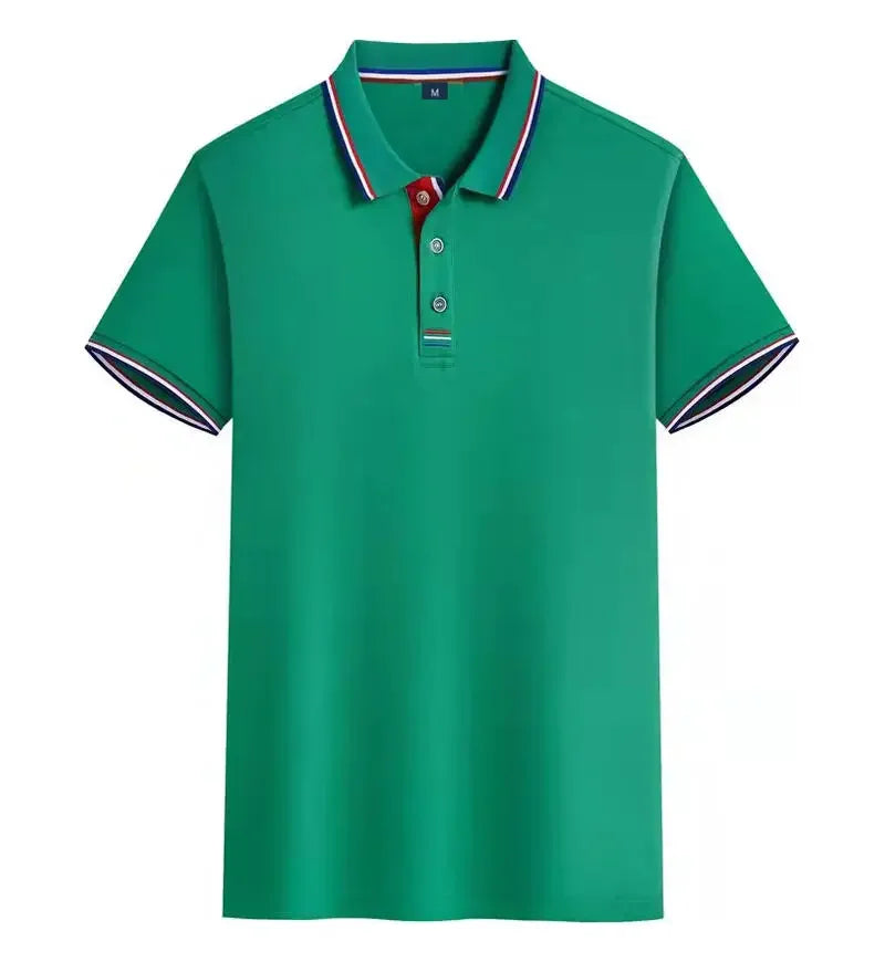 Summer Polo Shirt With Custom Print Embroidery Logo Mens Short Sleeve Casual Cotton Polo Shirt Business Spring Lapel Polo Shirt